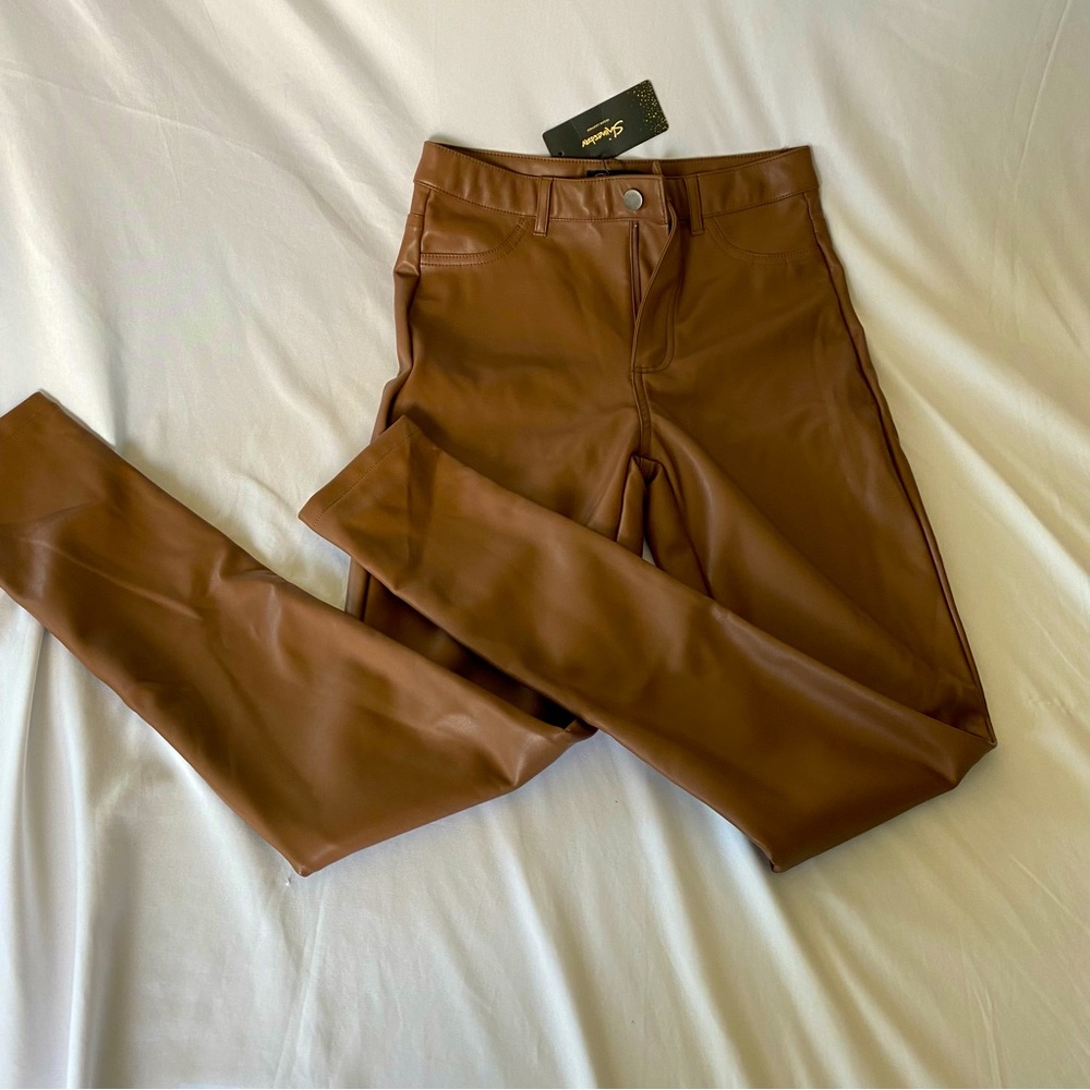 Shinestar Brown vegan leather pants